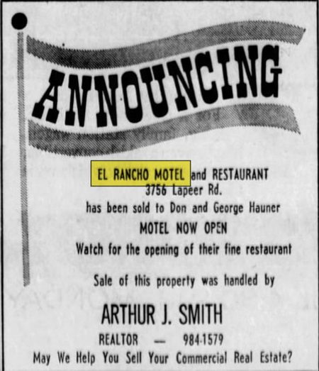 El Rancho Motel - Aug 1 1971 Changes Hands (newer photo)